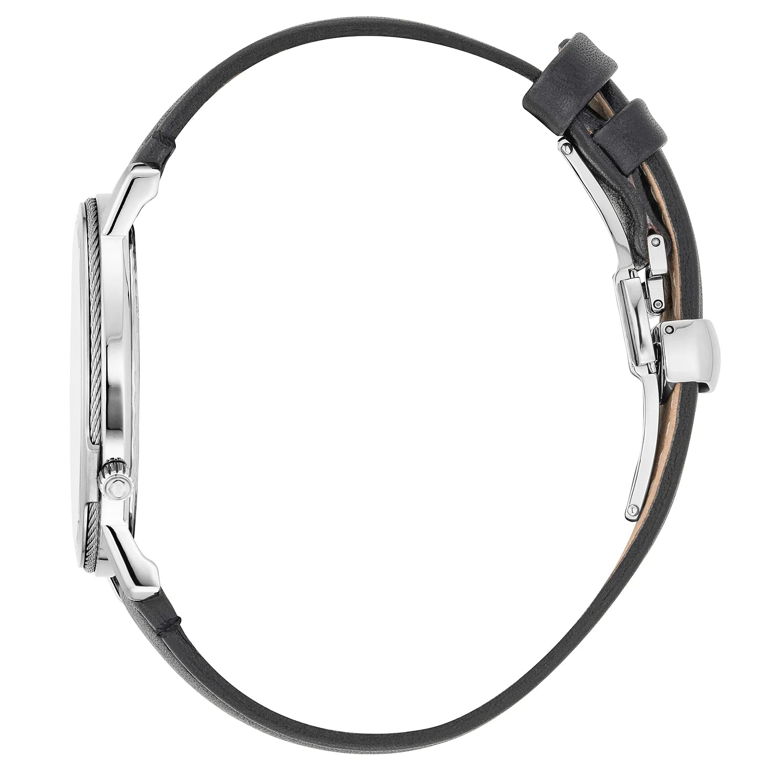 CELTIC® LEGACY, 40MM, QUARTZ CALIBRE, STEEL BEZEL, WHITE WITH ROMAN NUMERALS DIAL, BLACK GENUINE LEATHER BRACELET - BLACK FRIDAY - ©2024 Philippe Charriol International Ltd. - Watch