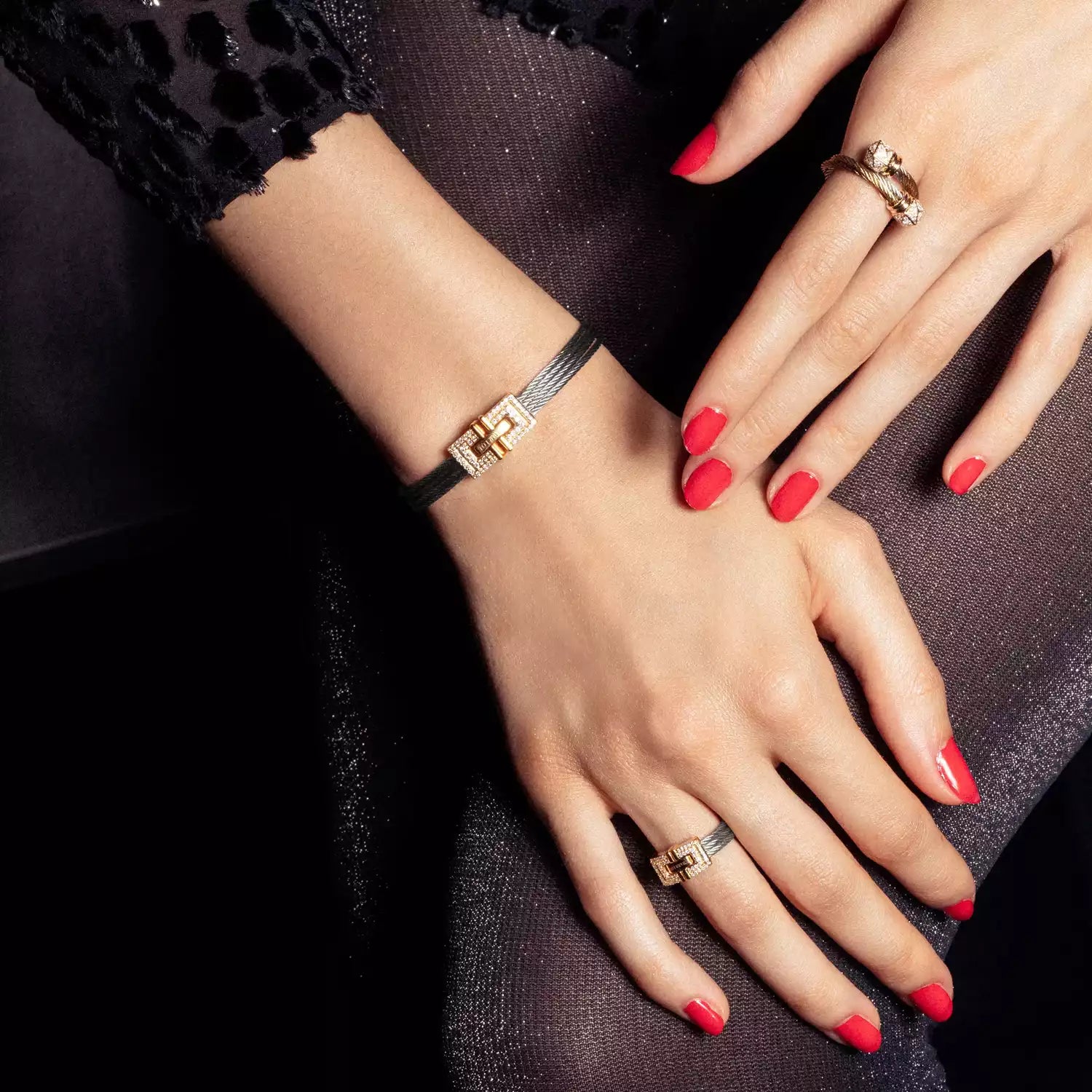 Stahl_Gold 18KT mit 54 Diamanten 0.21ct