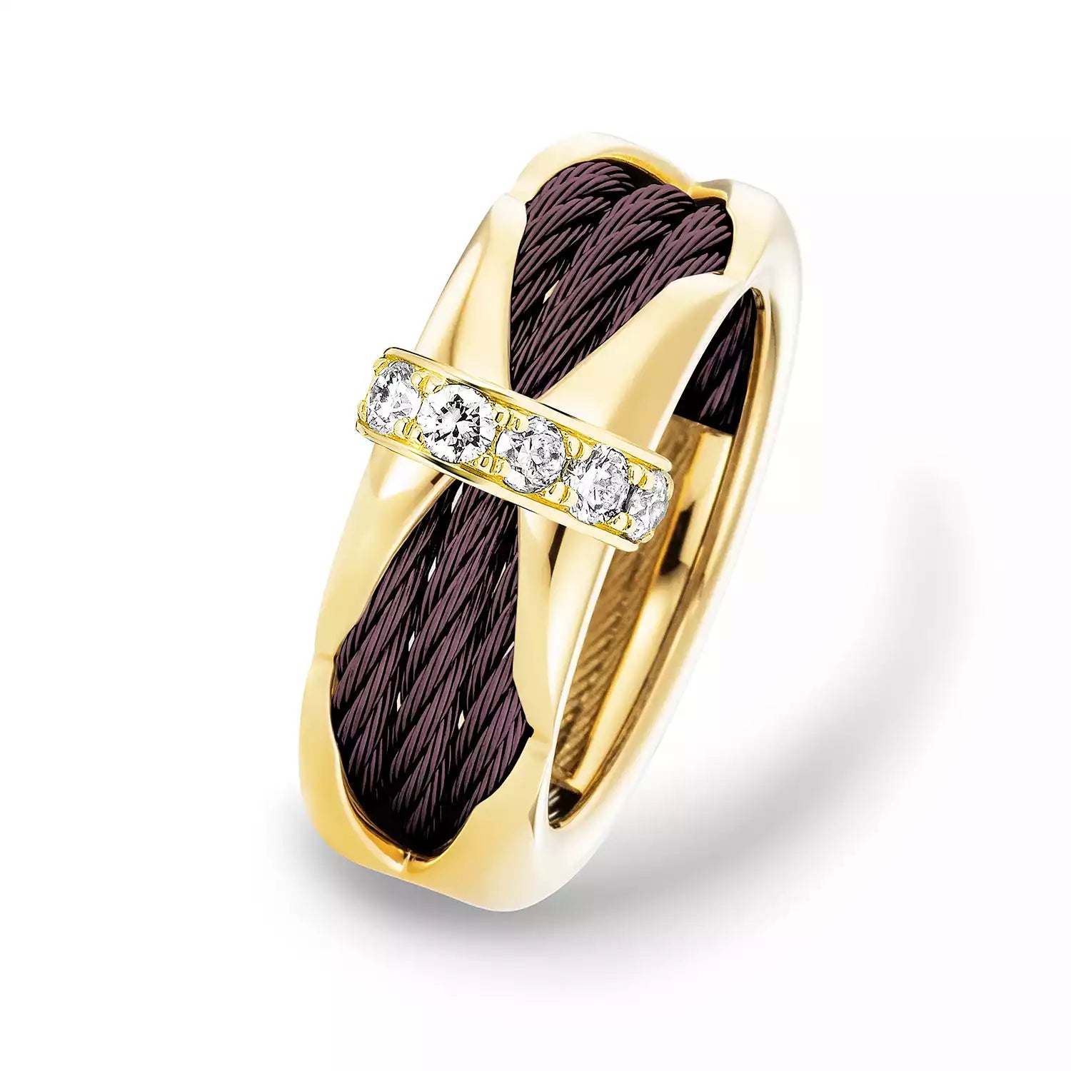 Violett_Gold 18KT mit 6 Diamanten 0.37ct