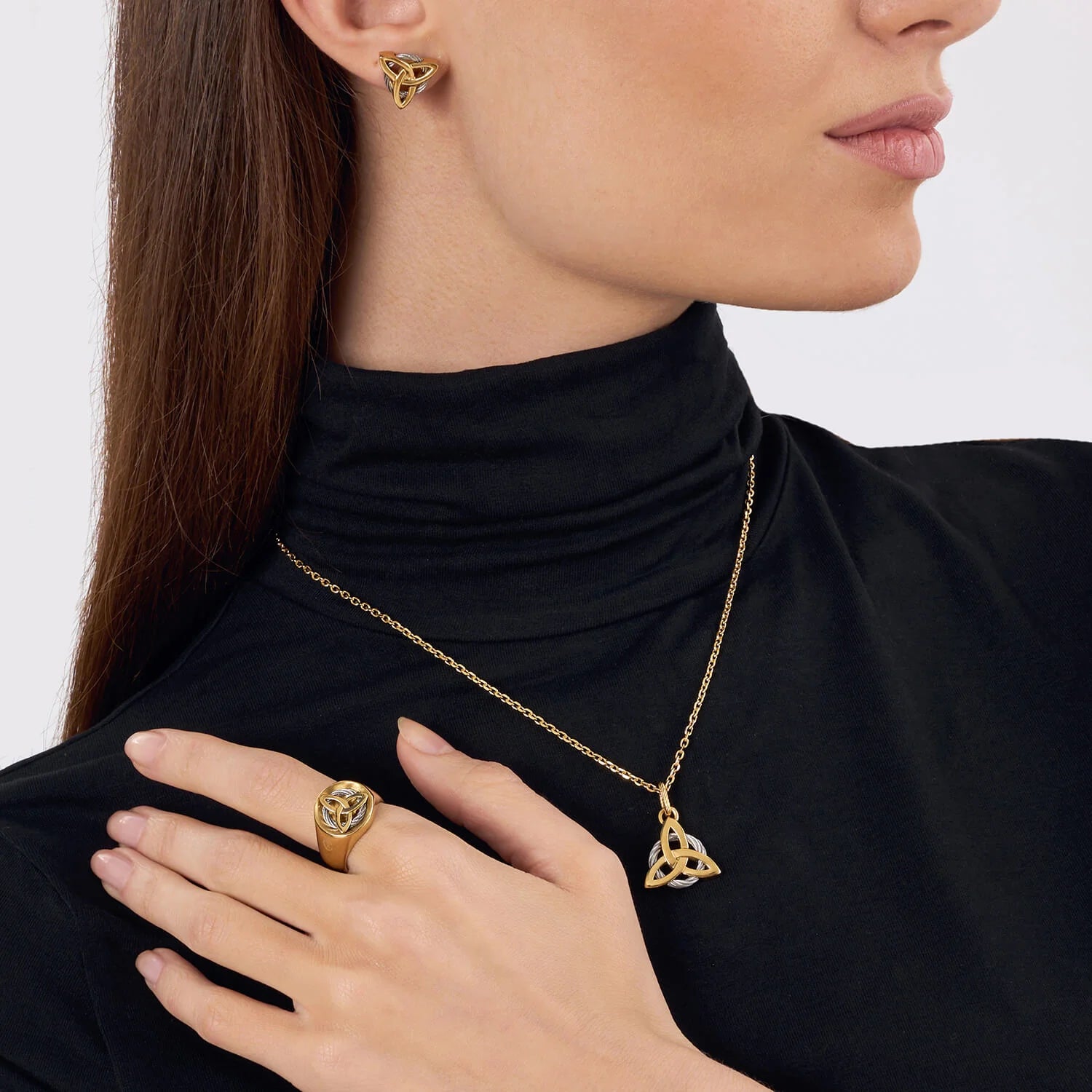 Stahl_Gelbgold_50cm dünne Kette