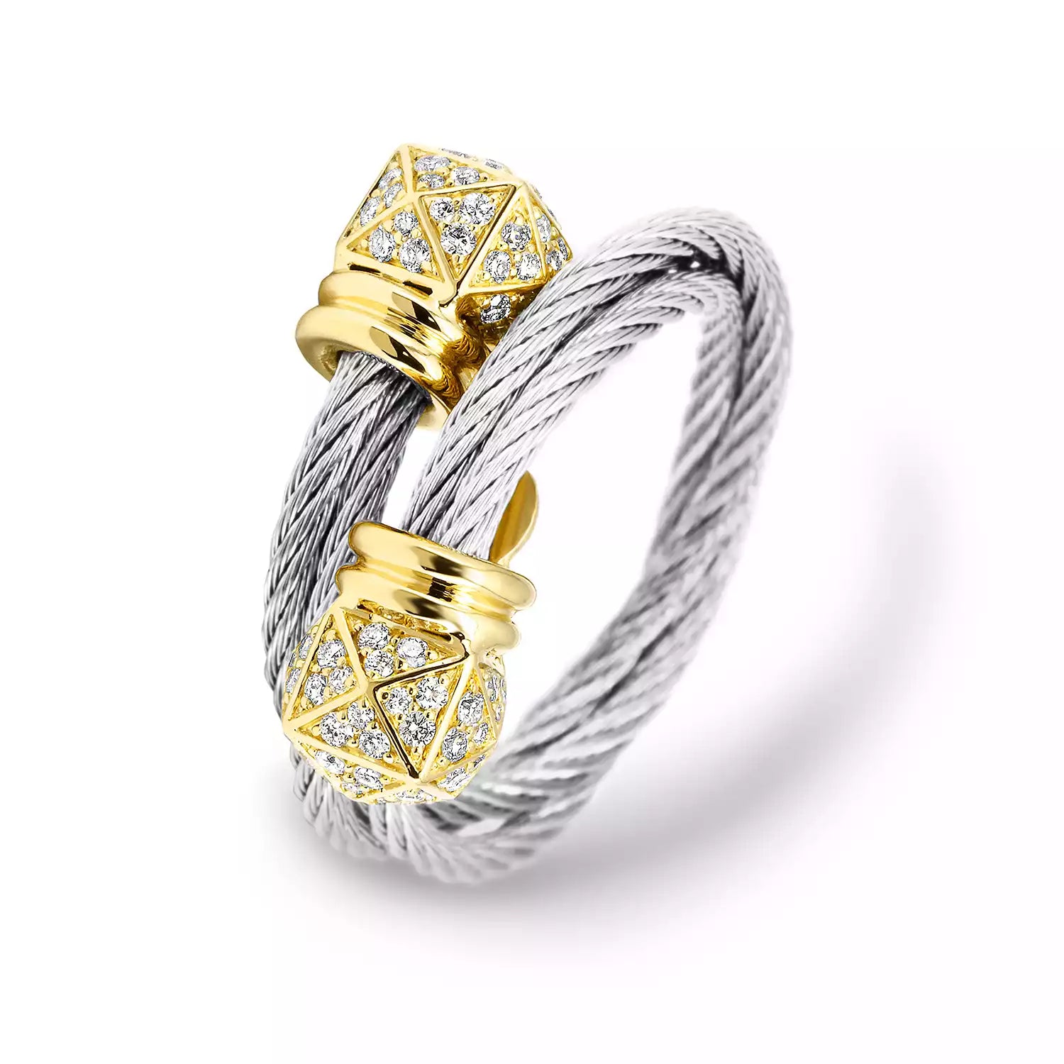 Stahl_Gold 18KT mit 120 Diamanten 0.57ct