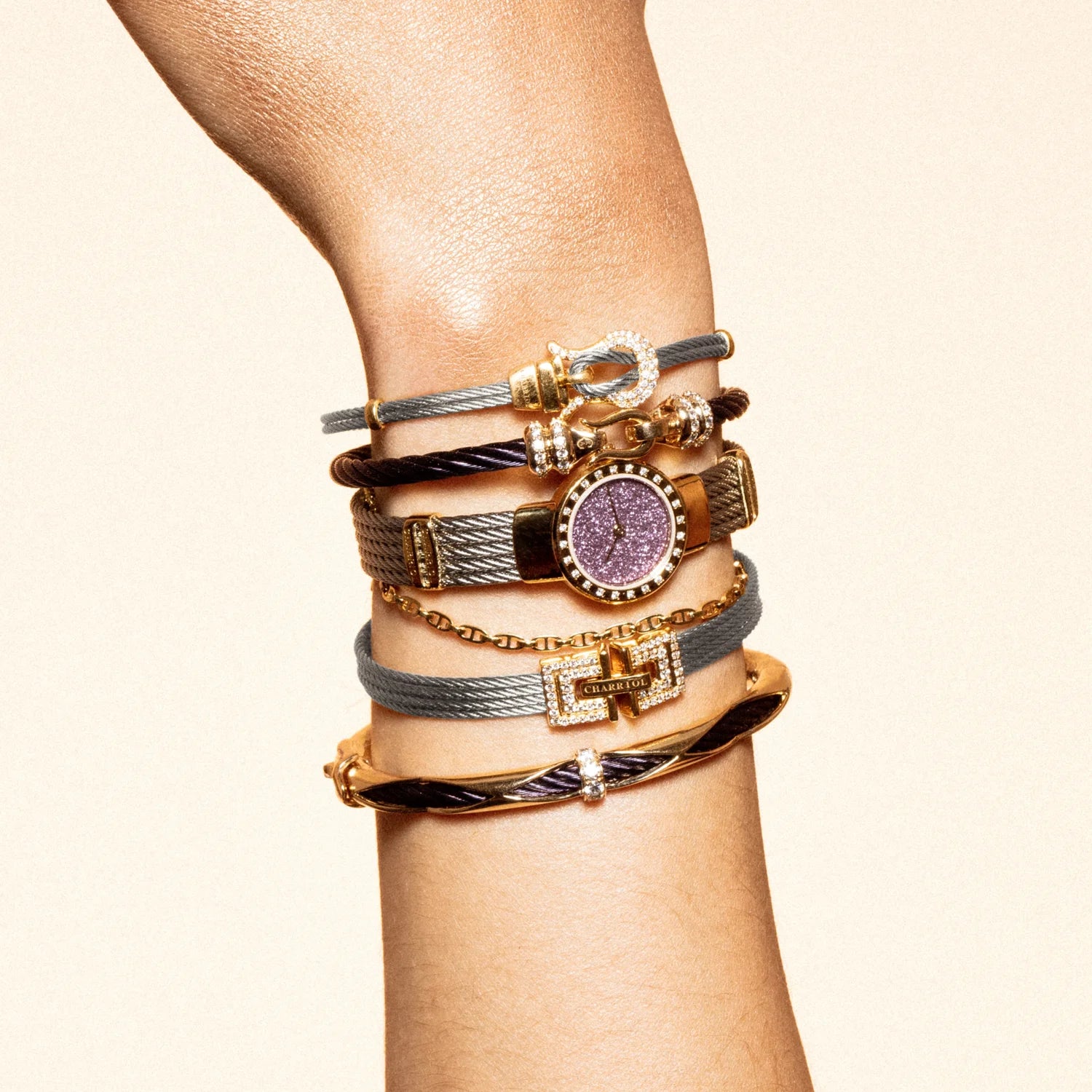 Violett_Gold 18KT mit 24 Diamanten 0.36ct