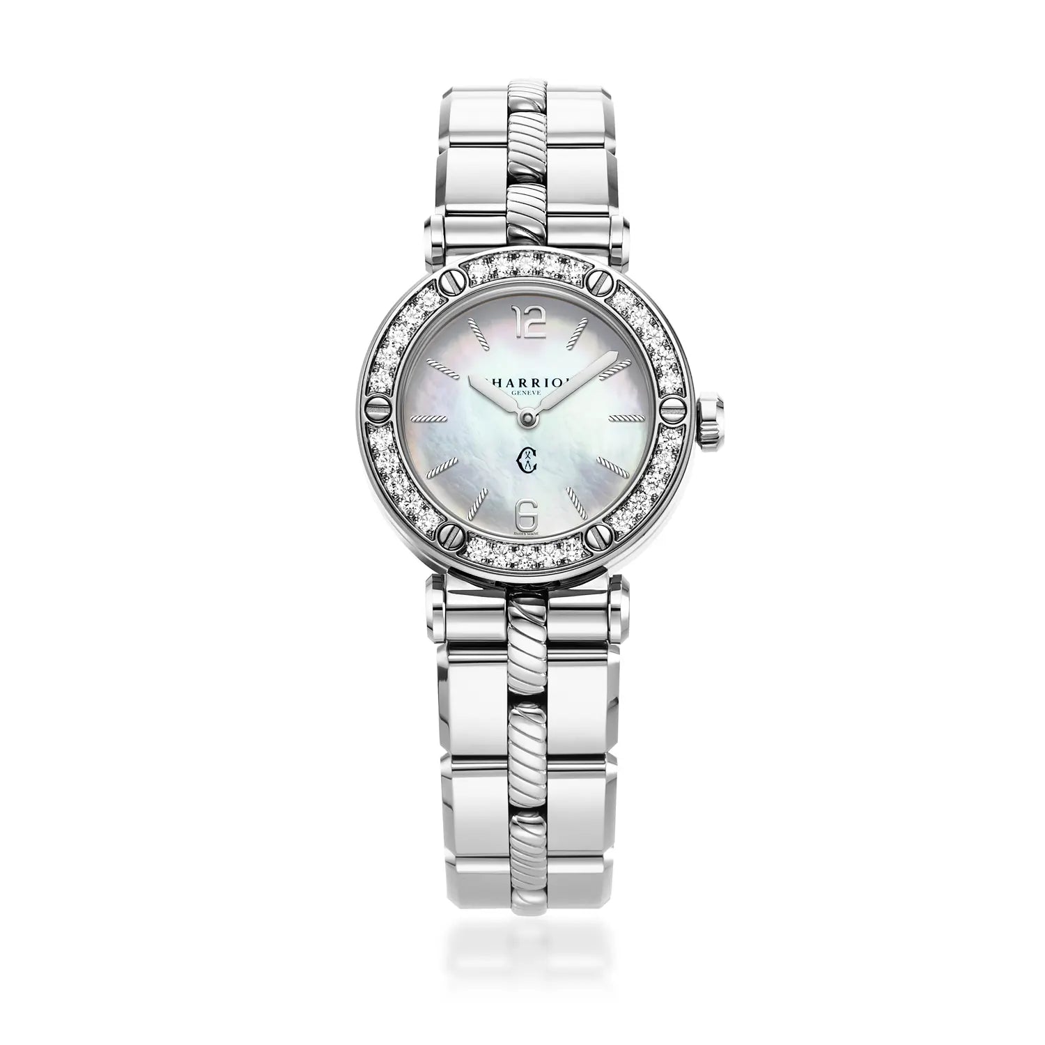 NAVIGATOR CRUISE, 28MM, QUARTZ-KALIBER, PERLMUTTER-ZEICHEN, 30 DIAMANTEN, STAHL-AUSTAUSCHBARES ARMBAND - Charriol Geneve - Watch