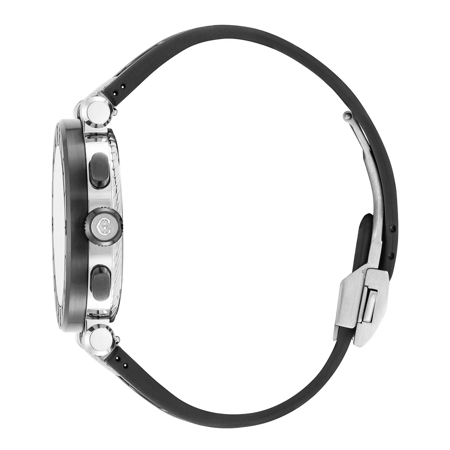 NAVIGATOR CRUISE, 41MM, QUARTZ-CHRONOGRAPHENKALIBER, SCHWARZES ZIFFERBLATT MIT ROTEN KREUZEN, SCHWARZES STAHL-PVD "CHARRIOL CHARRIOL " FASSUNG, SCHWARZES GUMMI-AUSTAUSCHBAND - © 2024 Charriol - Watch