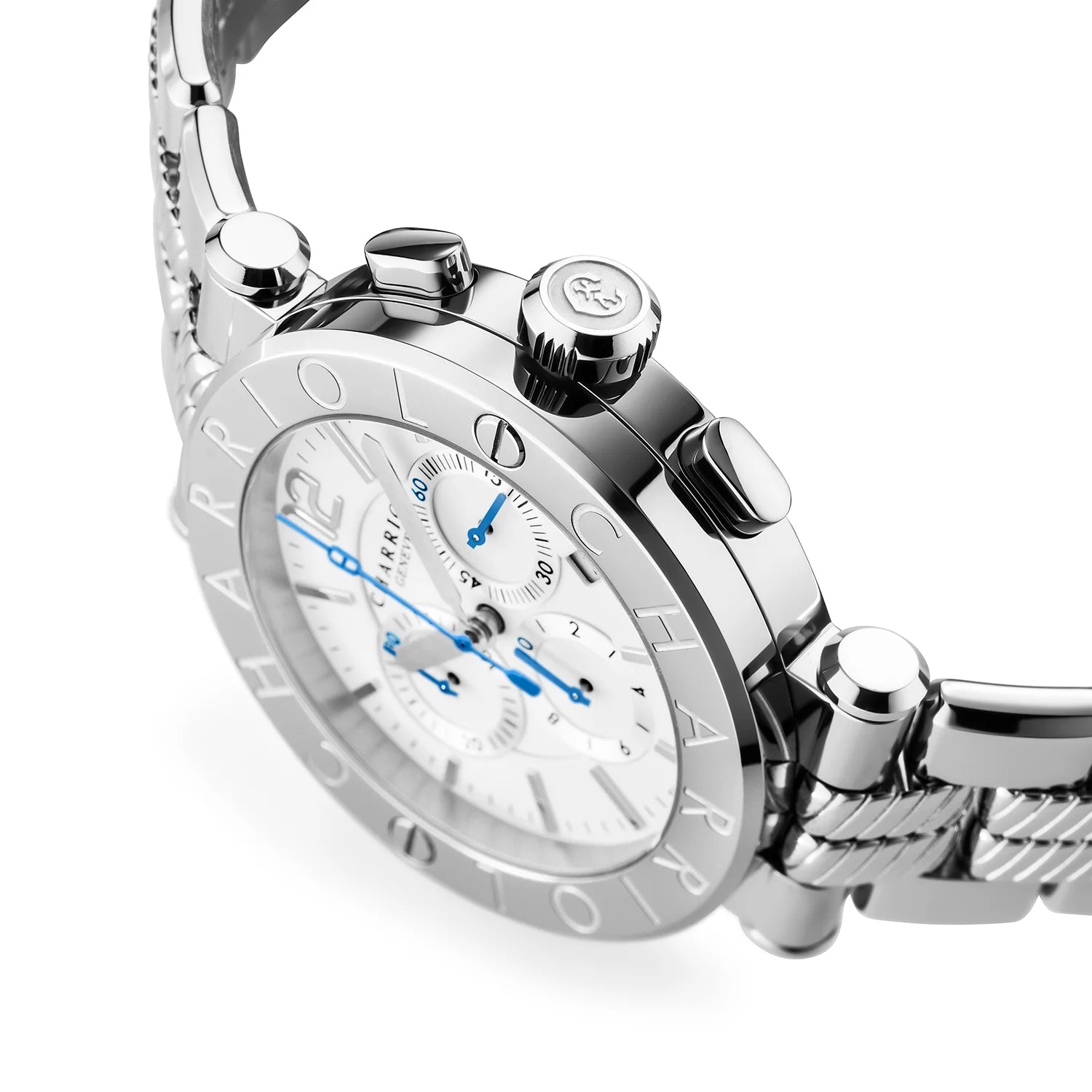 NAVIGATOR CRUISE, 41MM, QUARZ-CHRONOGRAPHEN-KALIBER, WEISSES ZIFFERBLATT, "CHARRIOL CHARRIOL " FASSUNG, STAHL-AUSTAUSCHBARES ARMBAND - Charriol Geneve - Watch