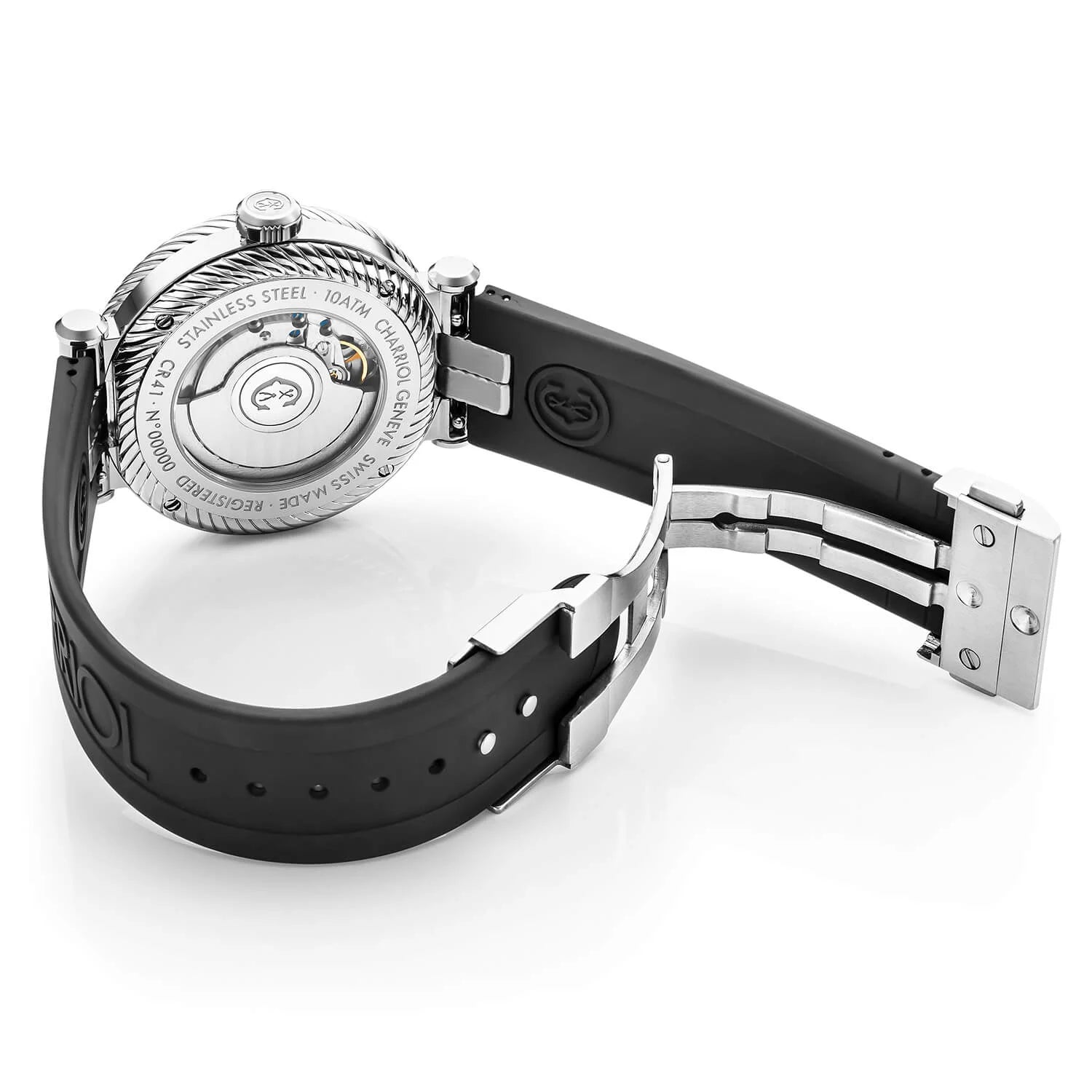NAVIGATOR SURF, 41MM, AUTOMATISCHES KALIBER, SCHWARZES UND SILBERNES LUMINOVA-ZIFFERBLATT, SCHWARZES UND SILBERNES UNIDIRECTIONELLES BAND, SCHWARZES GUMMI-AUSTAUSCHBARES ARMBAND - © 2024 Charriol - Watch