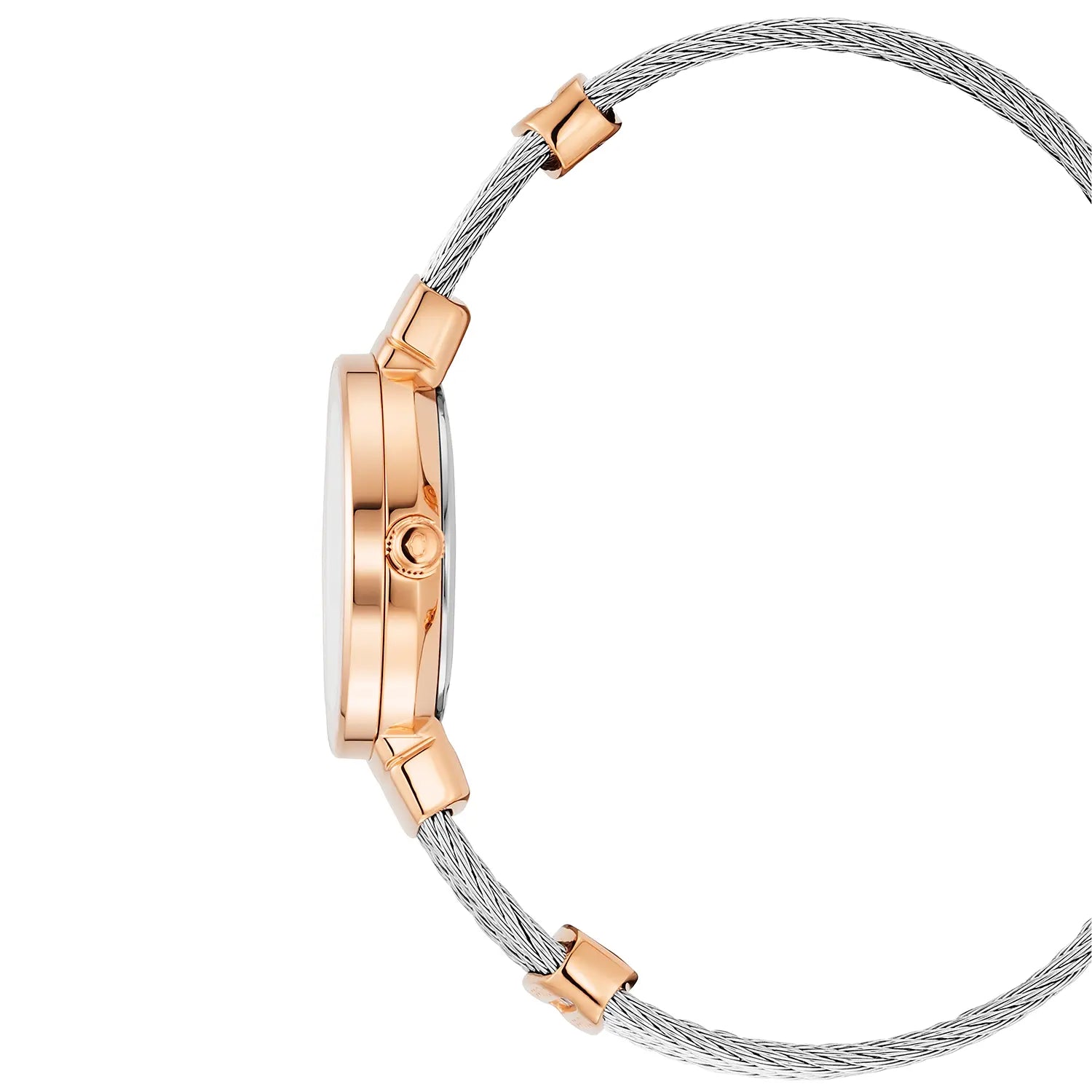 ST TROPEZ, 25MM, QAURTZ KALIBER, PERLMUTTER MIT 2 DIAMANTEN ZIFFERN, PERLMUTTERKREUZ, STAHLKABELARMBAND - Charriol Geneve - Watch