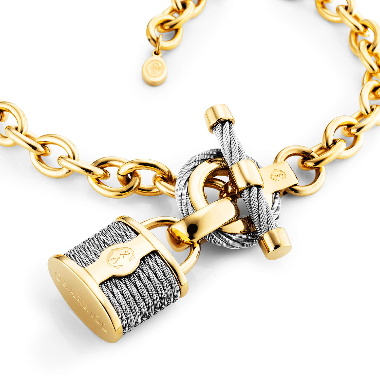 Stahl_Gelb Gold Bullauge mit Schloss