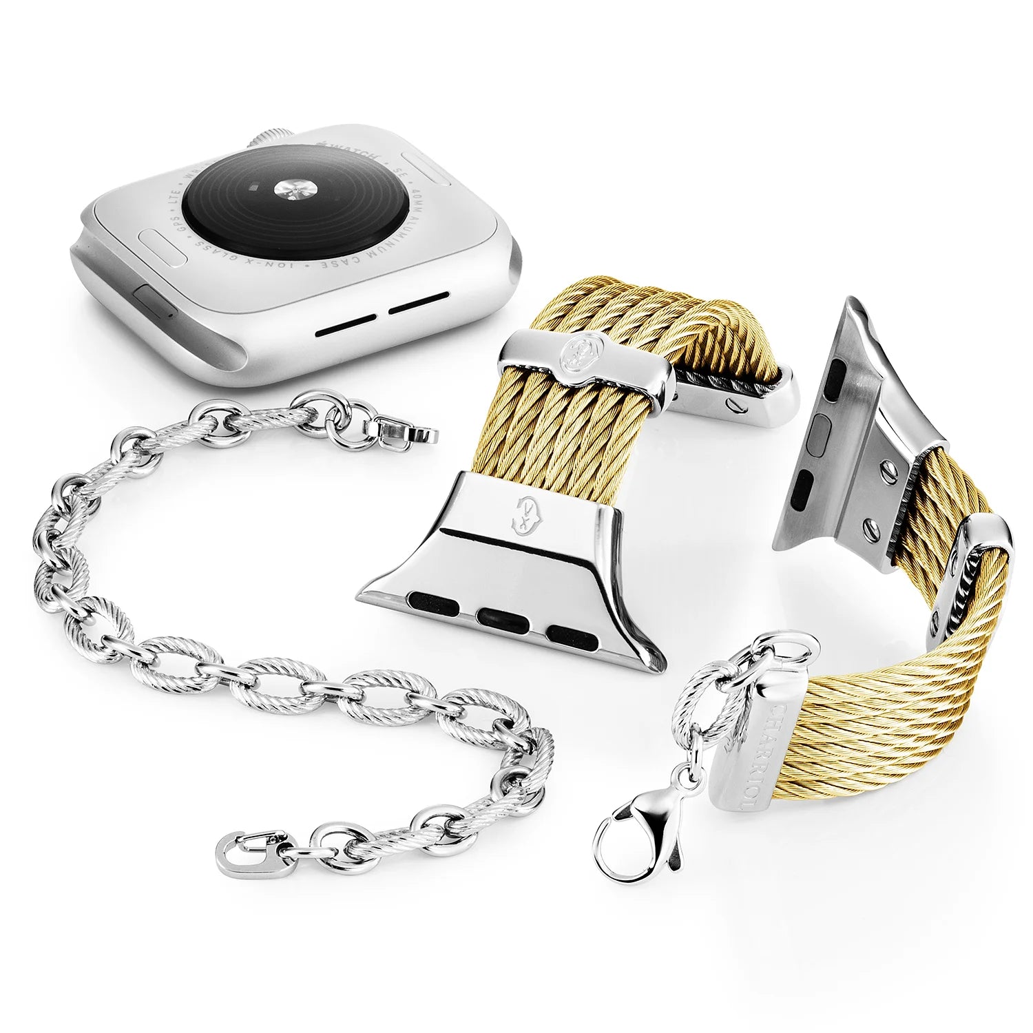 Gelbgold mit Stahl Décors_Armband 16cm