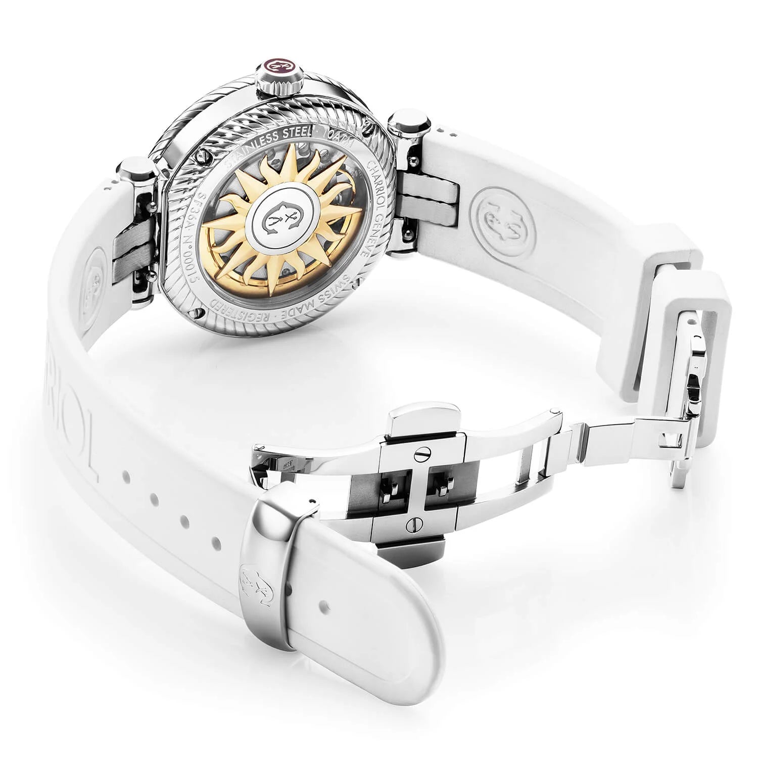 NAVIGATOR SURF, 36MM, AUTOMATIC CALIBRE, WHITE DIAL, WHITE BEZEL, WHITE RUBBER INTERCHANGEABLE BRACELET - Charriol -  Watch
