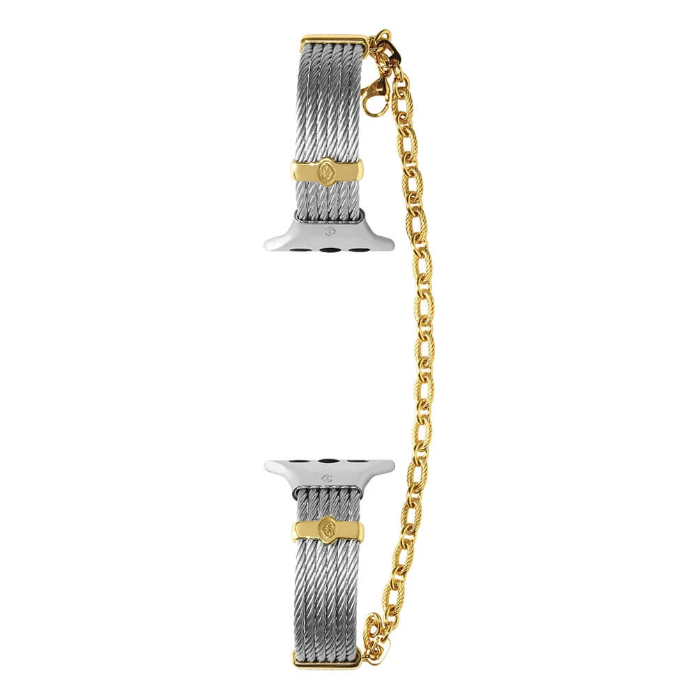 Stahl mit Gelbgold Décors_Armband 18cm