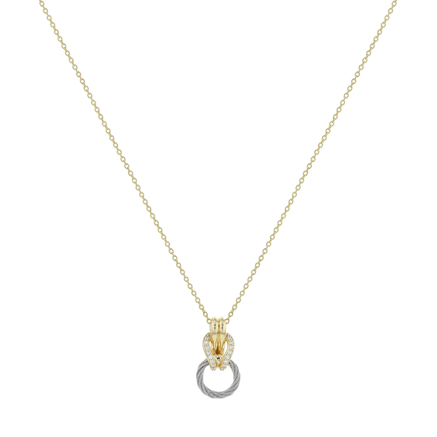 Steel_Gold 18KT with 14 Diamonds 0.07ct