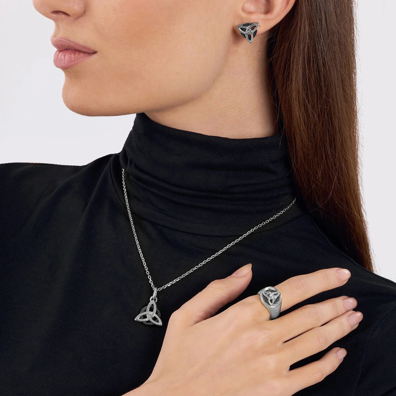 Schwarz_Stahl_50cm Dünne Kette