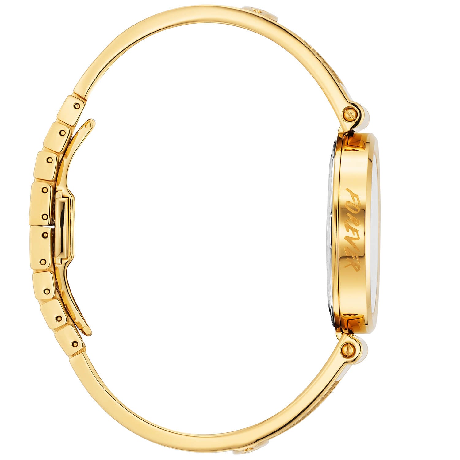 FOREVER, 32MM, QUARZKALIBER, PERLMUTTER MIT 12 SIMILIS ZIFFERN, GELB GOLD PVD BESEL, STAHLKABELARMBAND & GELB GOLD PVD DECORS - Charriol Geneve - Watch