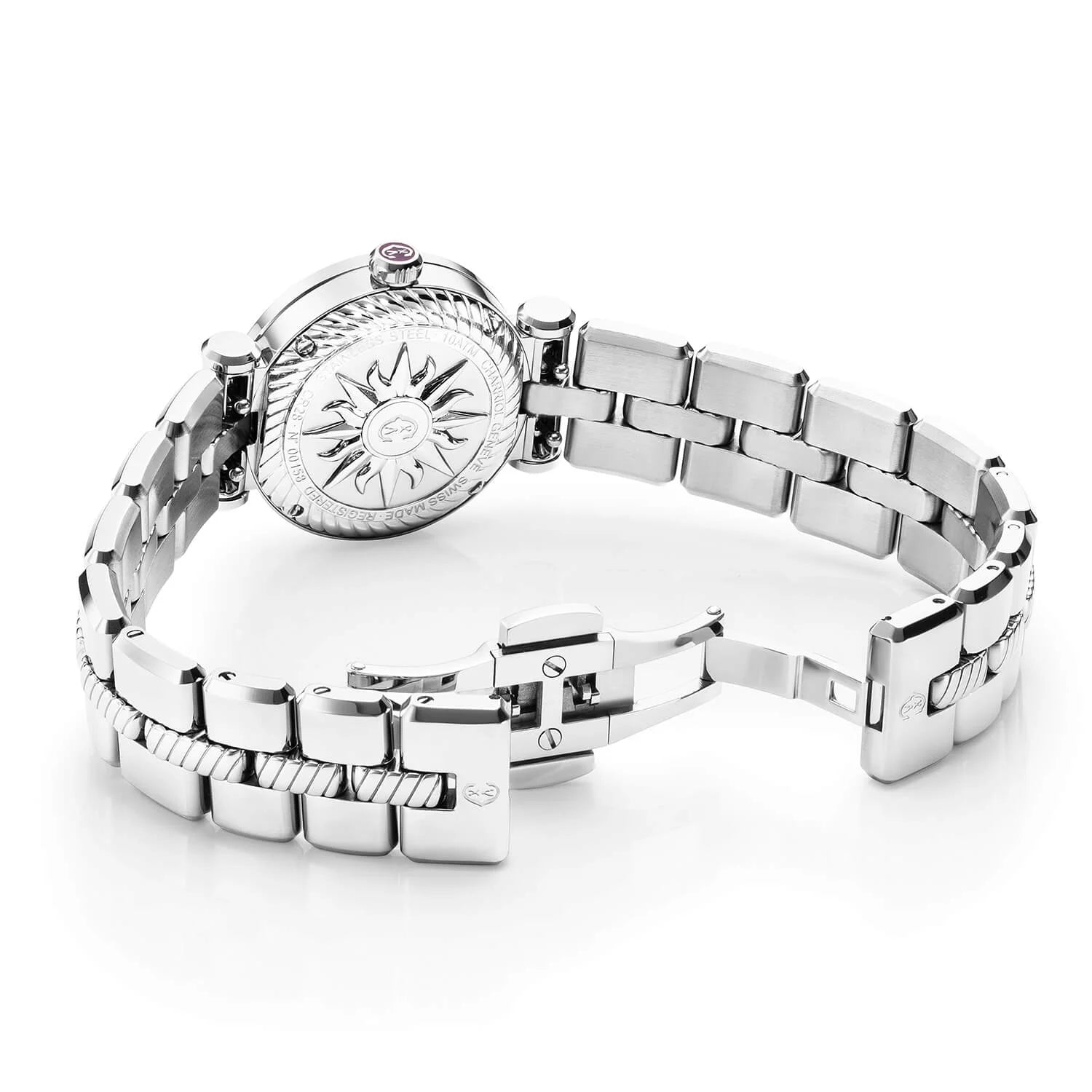 NAVIGATOR CRUISE, 28MM, QUARZKALIBER, WEISSE PERMUTTER MIT 12 RÖMISCHEN ZAHLEN, STAHLCHARRIOL CHARRIOL" MIT 2 SCHRAUBEN BESETZUNG, METALL-AUSTAUSCHBARES ARMBAND - © 2024 Charriol - Watch