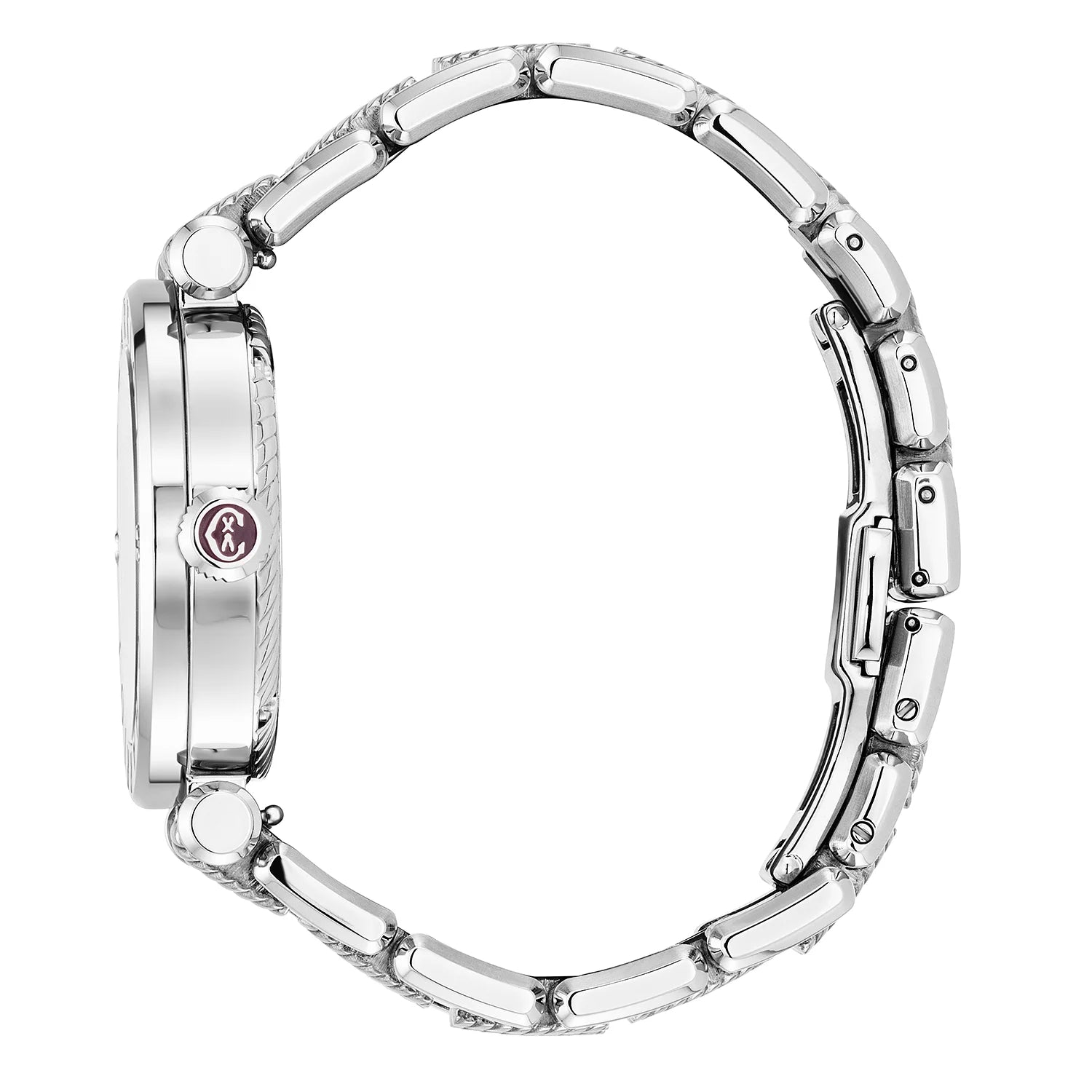 St Tropez Cruise 36mm Automatikuhr Hellgrau Armband, Hellgrau & 2 Schrauben Lünette und Weiß MOP Zifferblatt - Charriol Geneve - Watch