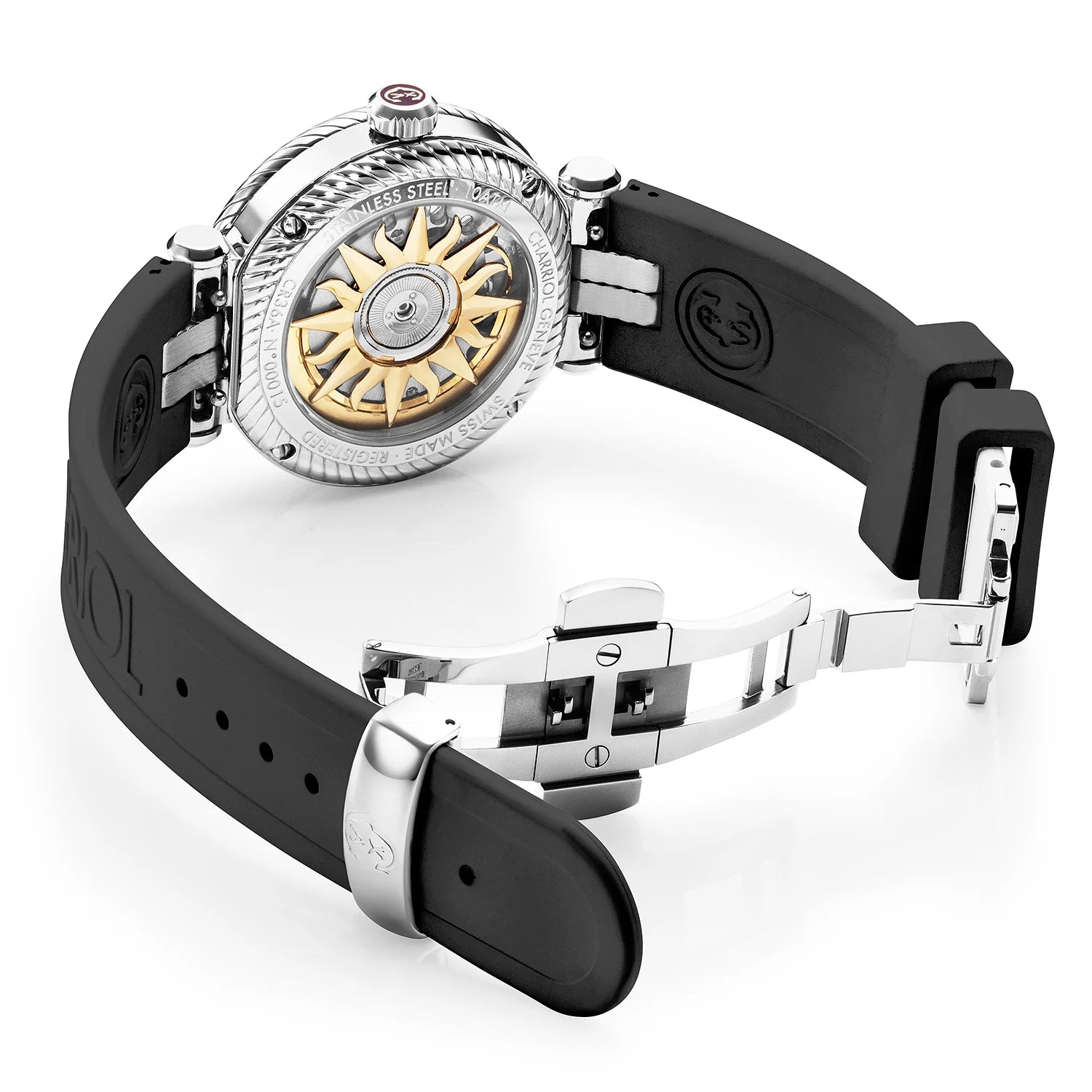 NAVIGATOR SURF, 36MM, AUTOMATISCHES KALIBER, SCHWARZES ZIFFERBLATT, SCHWARZES GUMMI-AUSTAUSCHARMBAND - Charriol - Uhr