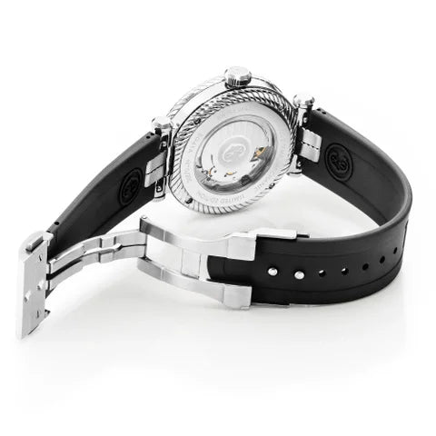 NAVIGATOR SURF GMT, 41MM, AUTOMATISCHES KALIBER, SCHWARZES ZIFFERBLATT, 6 SCHRAUBEN, SCHWARZES GUMMI-AUSTAUSCHARMBAND, Limited Edition x @time_mechanic - Charriol Geneve - Watch