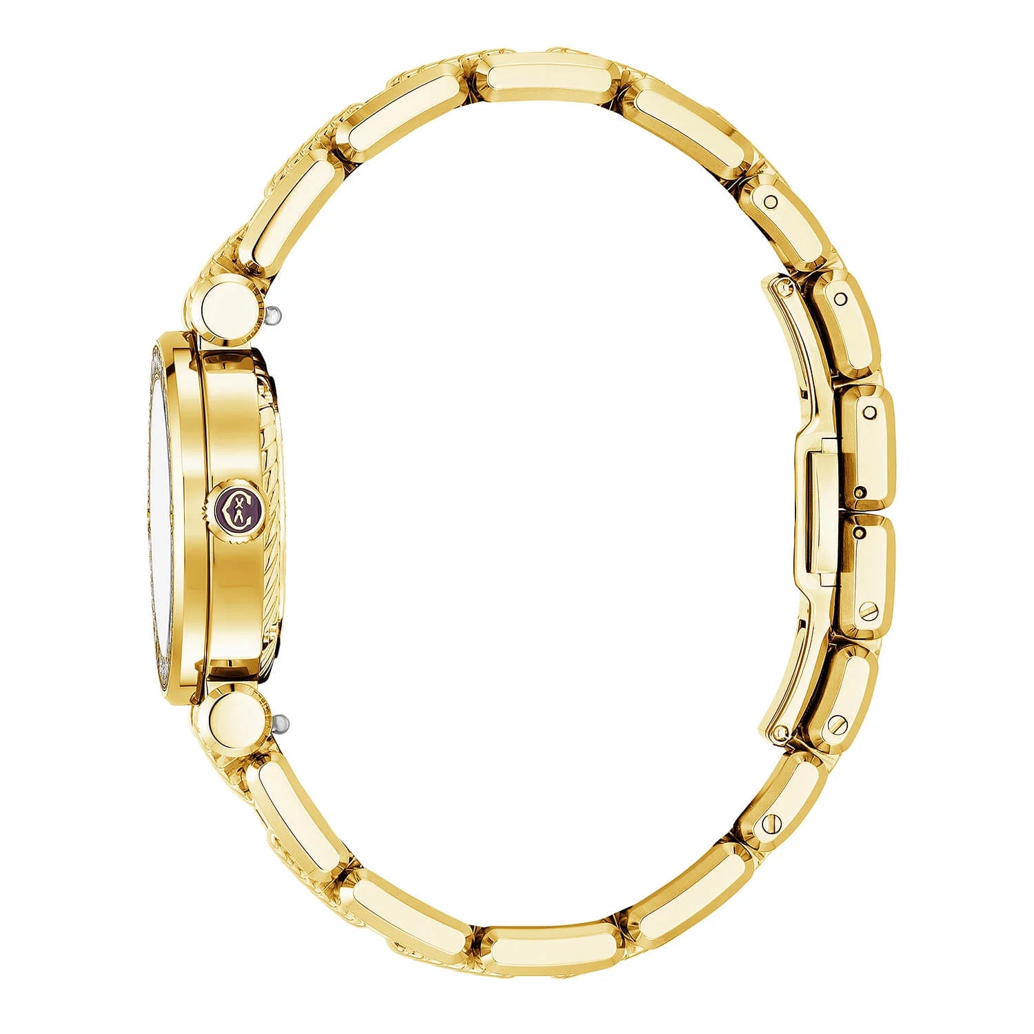 NAVIGATOR CRUISE, 28MM, QUARZKALIBER, WEISSE PERLMUTTER MIT 12 RÖMISCHEN ZAHLEN, STAHL GELB GOLD PVD MIT 30 DIAMONEN MIT 6 SCHRAUBEN BESETZT, METALL GELB GOLD PVD AUSTAUSCHBARES ARMBAND - © 2024 Charriol - Uhr