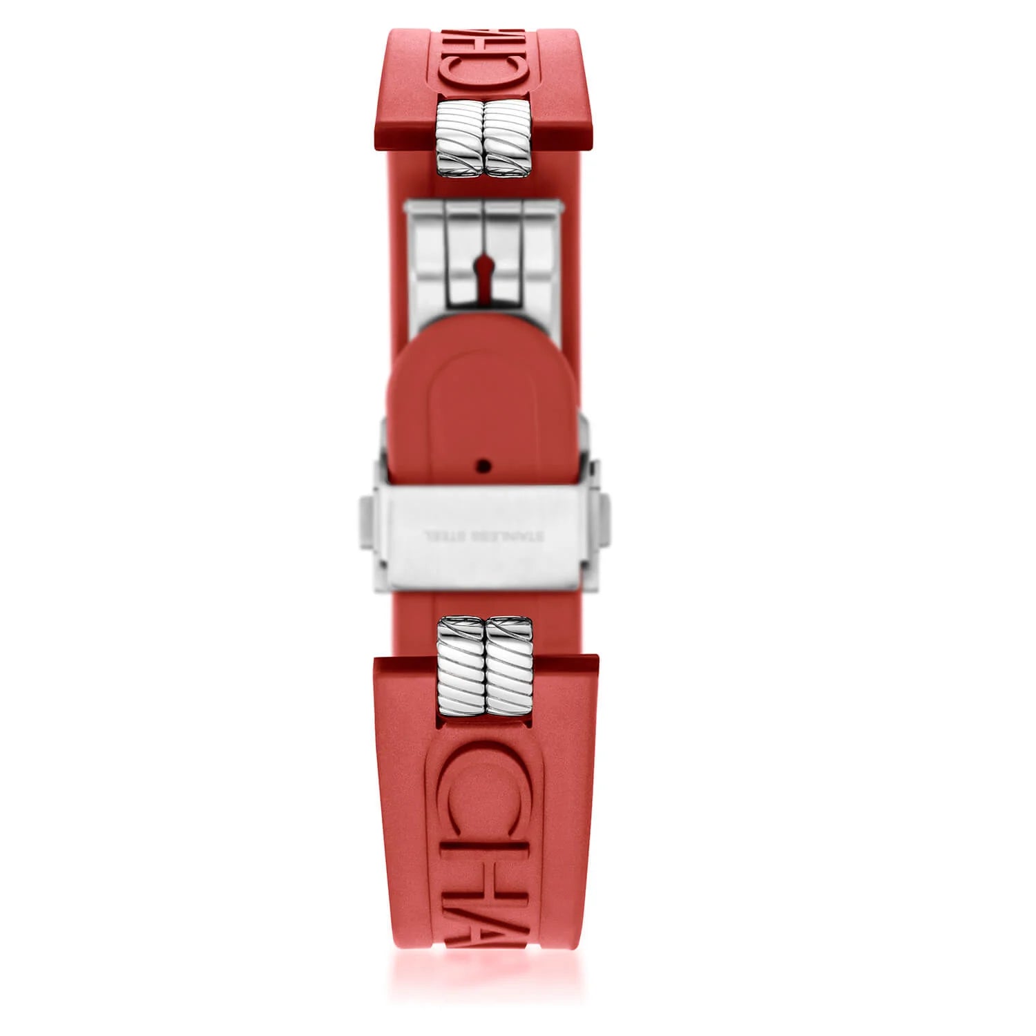 Gummi_Rot_Edelstahl Glieder & Schnalle