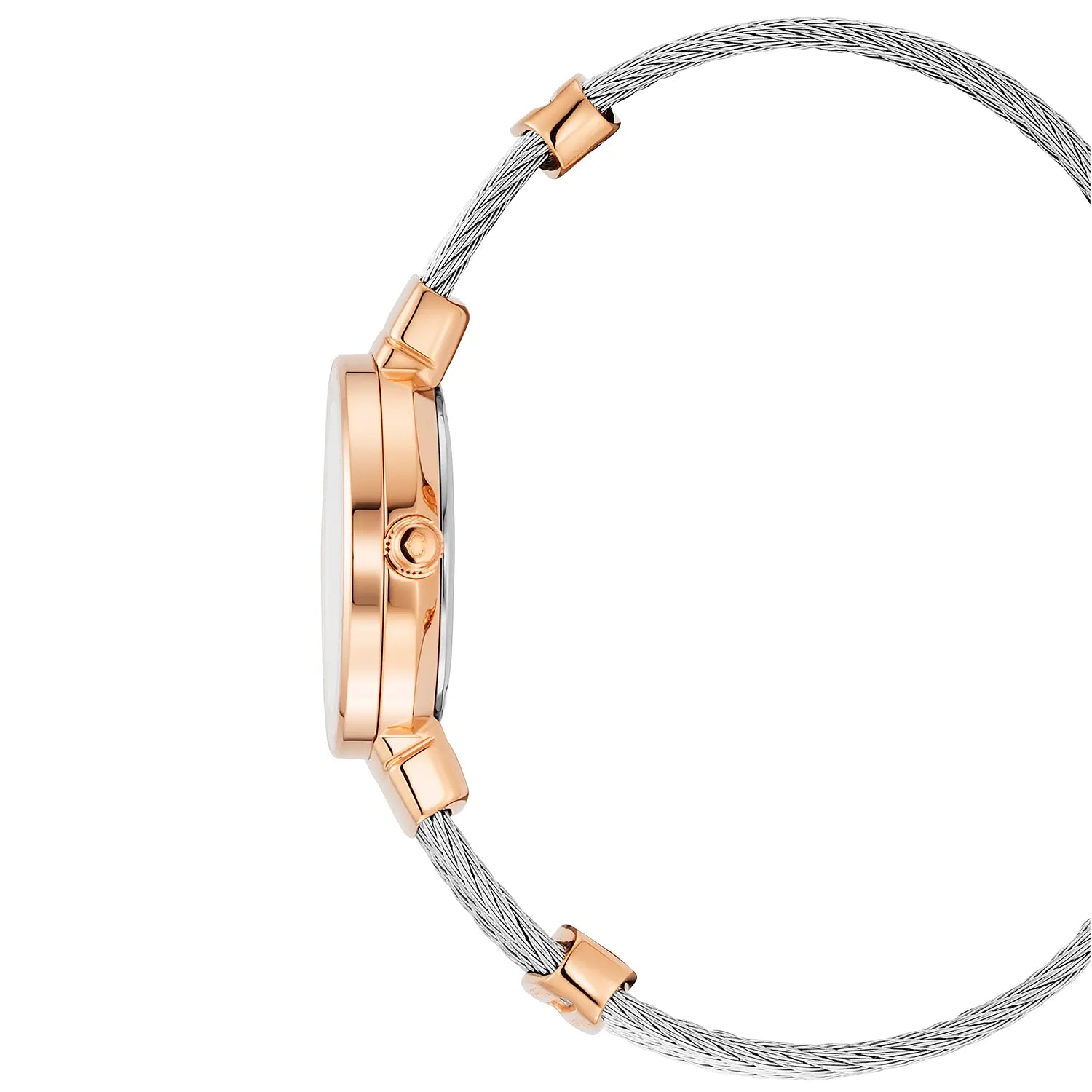 ST TROPEZ, 25MM, QUARZKALIBRIER, PERLMUTTER-ZEICHER, ROSENGOLD PVD-BEZEL, STAHLKABELARMBAND - Charriol Geneve - Watch