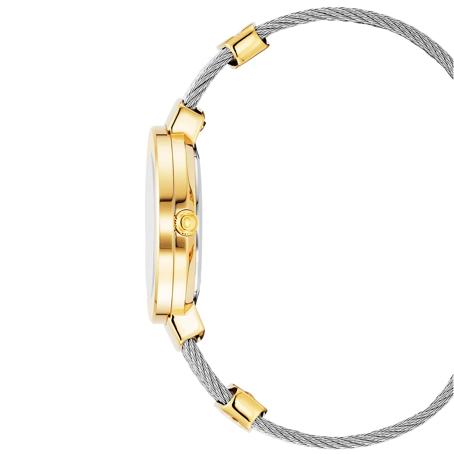 ST TROPEZ, 30MM, QUARTZ KALIBER, PERLMUTTER MIT 10 DIAMONEN ZIFFERN, "CHARRIOL CHARRIOL " FASSUNG, STAHLKABELARMBAND - Charriol Geneve - Watch