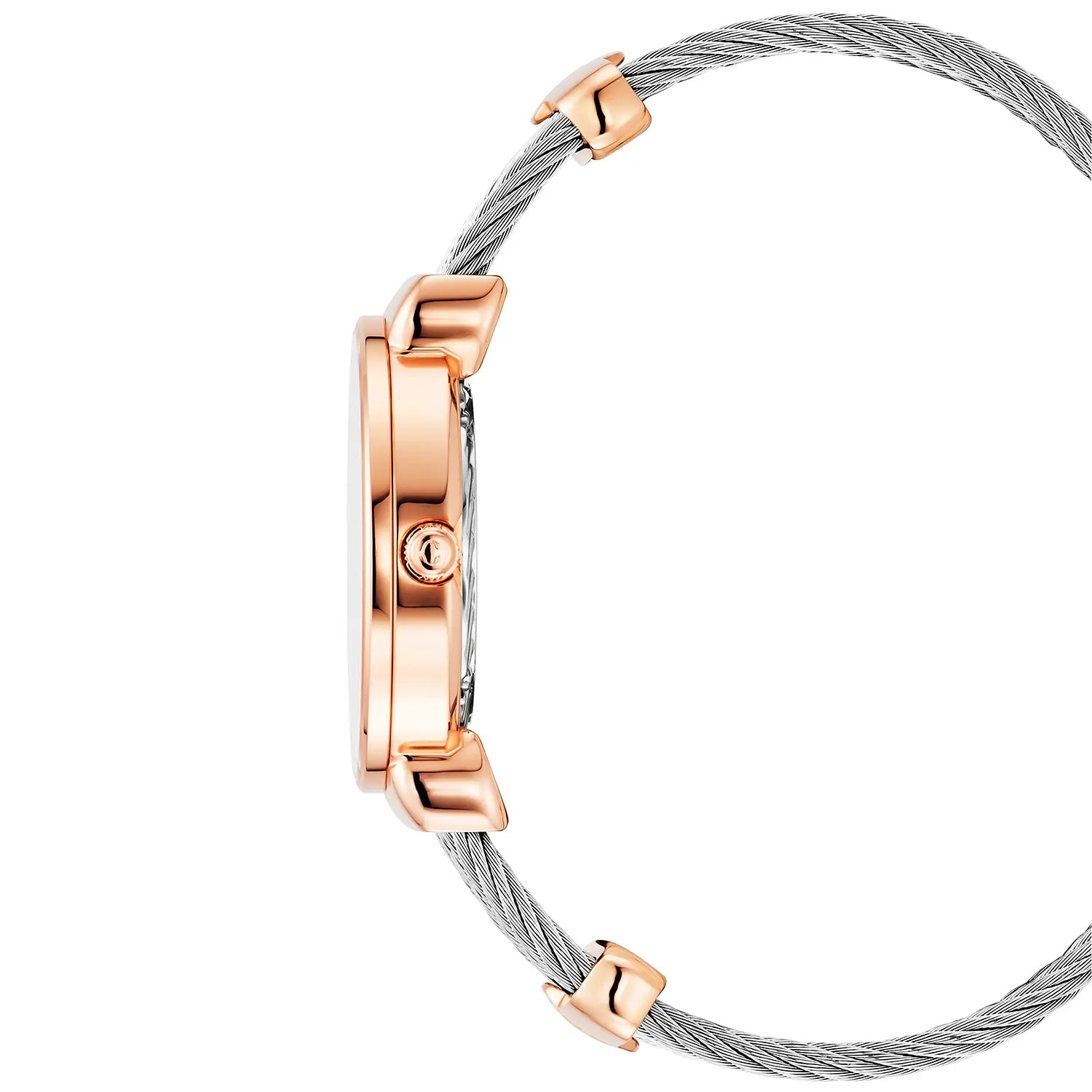 ST TROPEZ ICON, 30MM, QUARTZ KALIBRIEREN, PERLMUTTER HIBISKUS ZIFFERN, PERLMUTTER MIT 8 DIAMONEN BESETZT, STAHLKABELARMBAND - Charriol Geneve - Watch