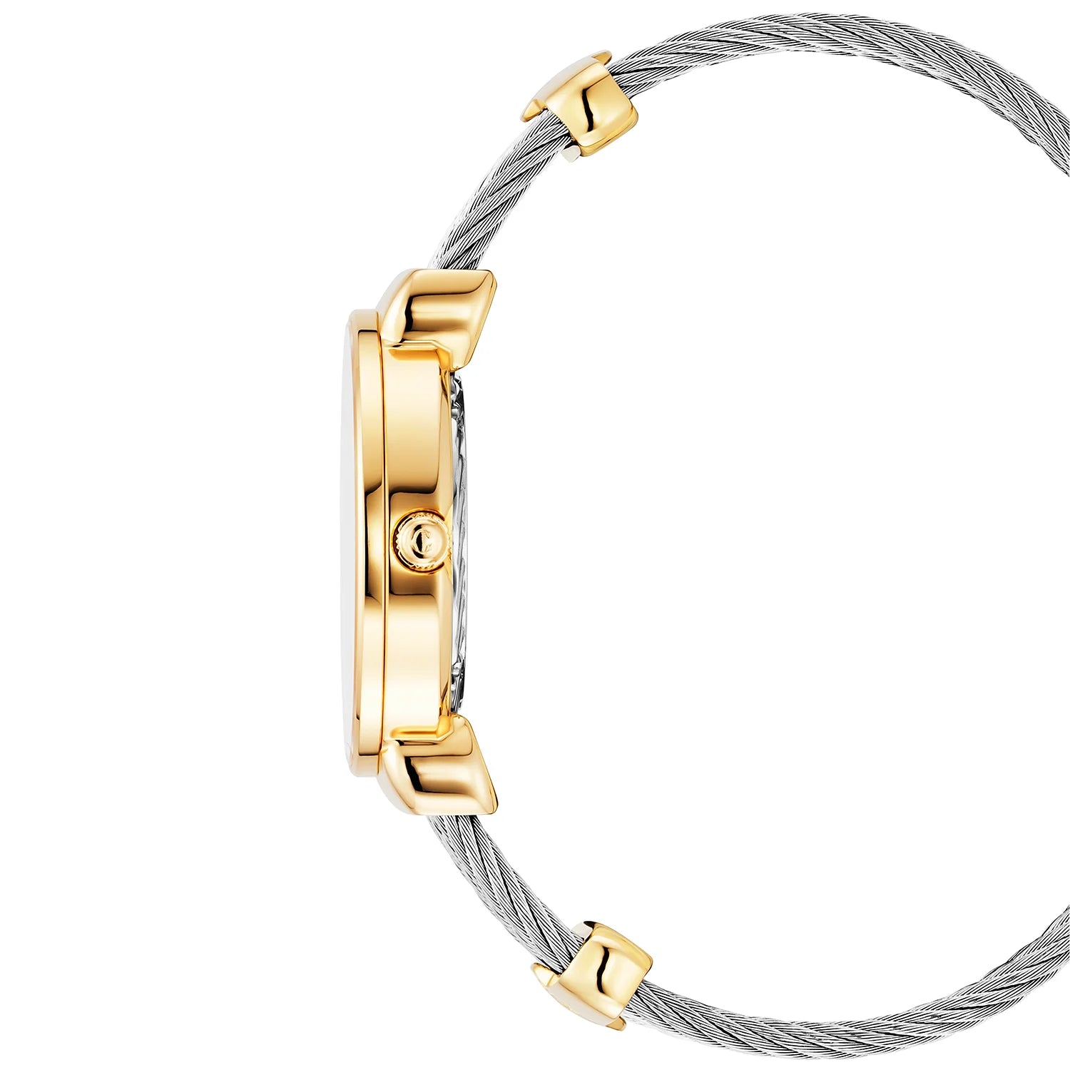 ST TROPEZ ICON, 30MM, QUARTZ KALIBER, PERLMUTTER SUNSHINE ZIFFER, PERLMUTTER MIT 8 DIAMONEN BESETZT, STAHLKABELARMBAND - Charriol Geneve - Watch