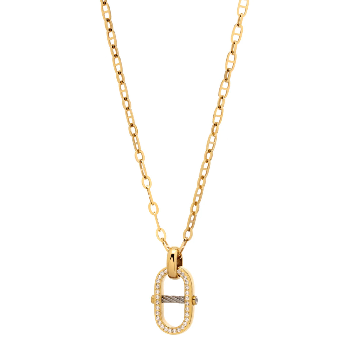 Gelbgold mit 34 Zirkonias_Stahl