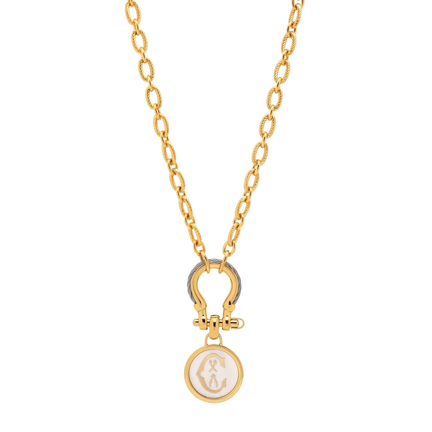 Steel_Yellow Gold with 2 Zirconias_50cm to 55cm