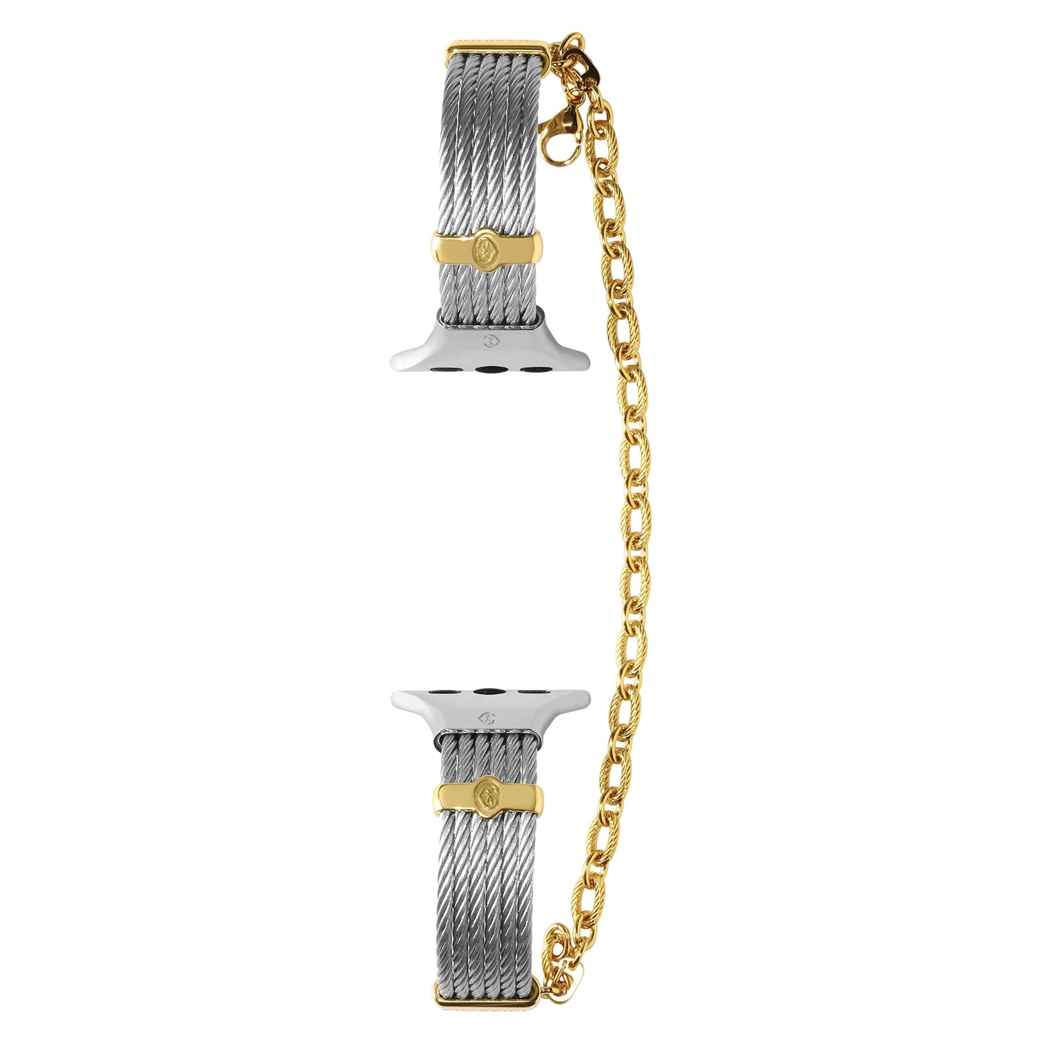 Stahl mit Gelbgold Décors_Armband 16cm
