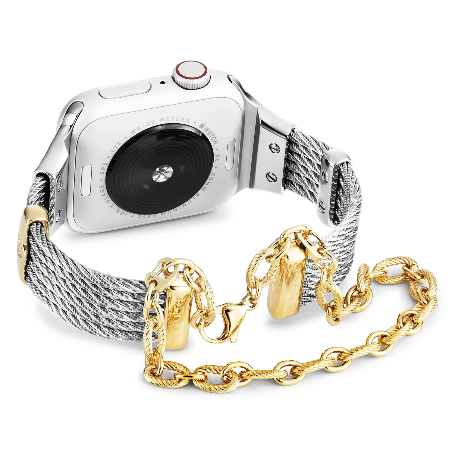 Stahl mit Gelbgold Décors_Armband 16cm