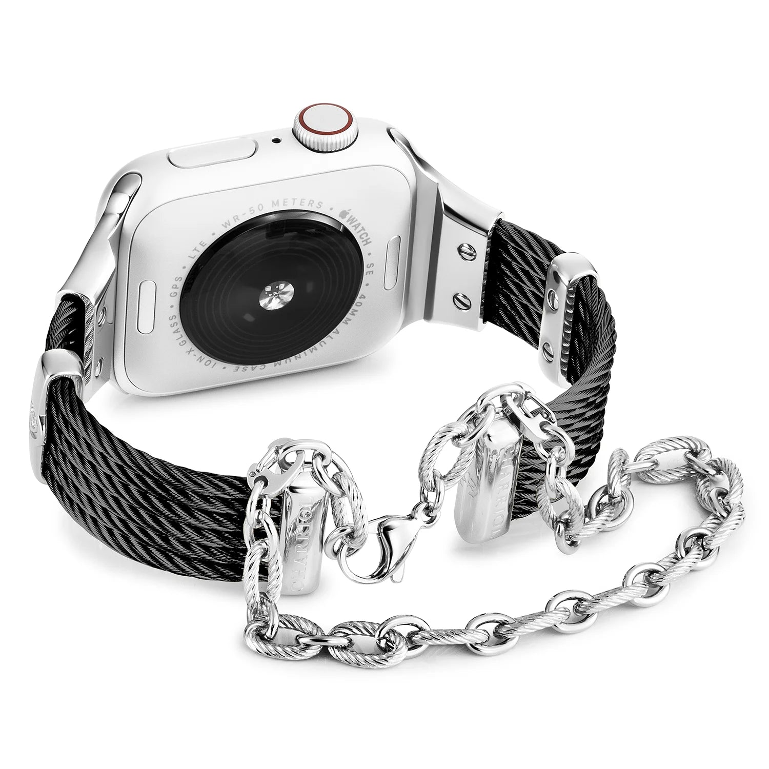 Schwarz mit Stahl Décors_Wrist 16cm