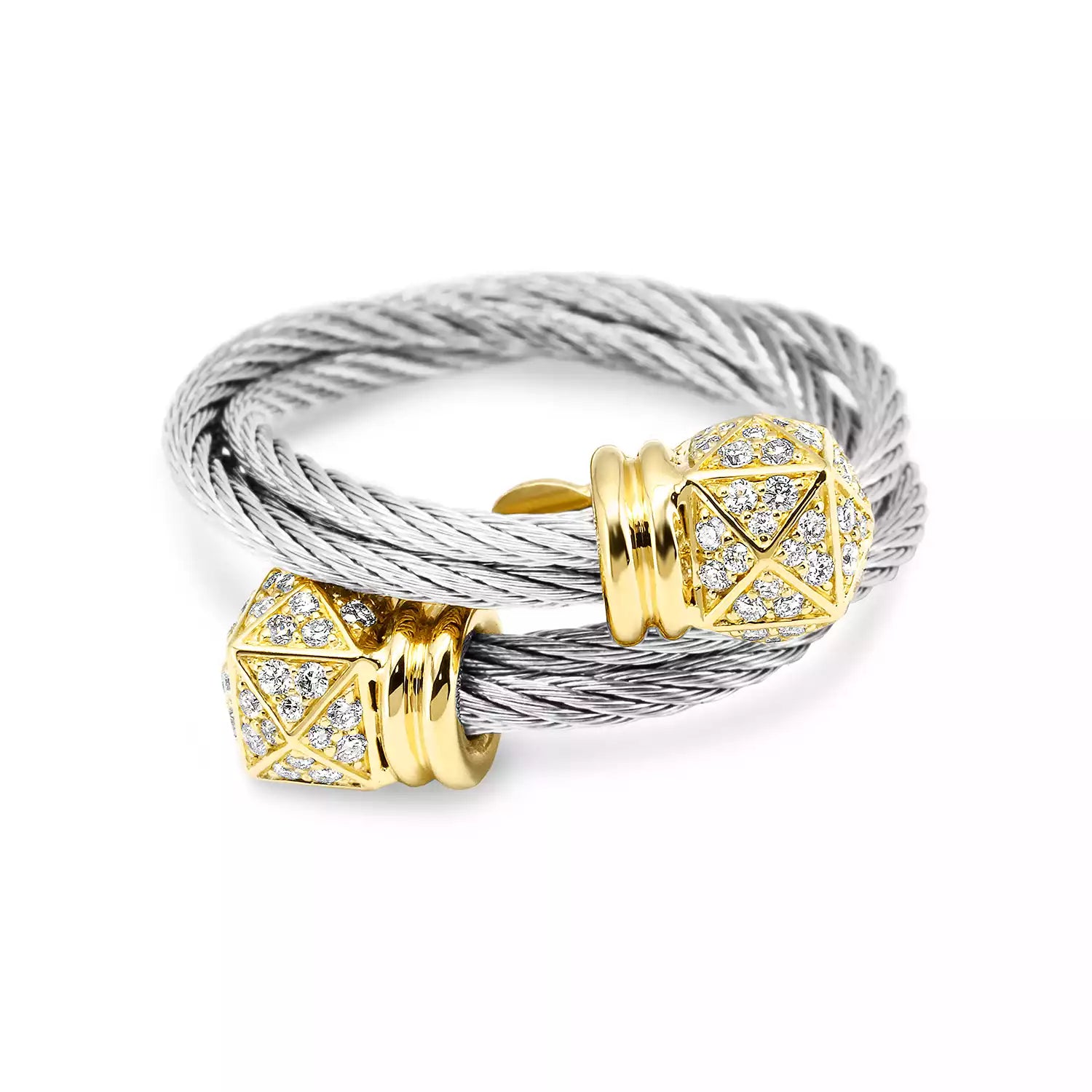 Stahl_Gold 18KT mit 120 Diamanten 0.57ct